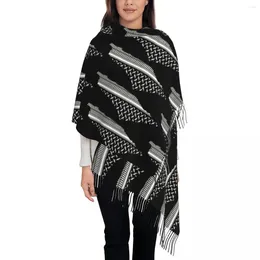 Scarves Palestine Map Pattern Palestinian Keffiyeh Shawl Wrap Women Winter Warm Large Soft Scarf Pashmina Tassel