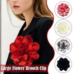 Brooches 19cm Large Flower Brooch Clip For Women Men Satin Fabric Rose Exaggerate Trend Pin Wedding Party Clothing Accessory Brooc