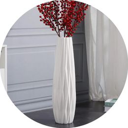 Room Decor Ceramic White Tall Floor Vase 28 Inches Home Decorations Modern Large Flower Vases for Office Farmhouse Garden 240517