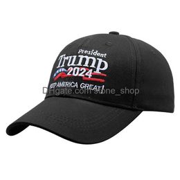 Party Hats President Trump 2024 Baseball Cap Hat Us Election Keep America Embroidered Drop Delivery Home Garden Festive Supplies Dhgiz