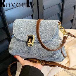 Evening Bags Denim For Women Single Shoulder Vintage Fashion Small Handbag And Purse Blue Crossbody Messenger