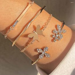 Bangle Vintage Pearl Bracelet Set Butterfly Zircon Open Light Luxury Trendy Accessories Jewelry Gifts For Girl Women