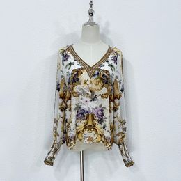 2024 Summer New Silk Printed Shirt exudes a luxurious vibe