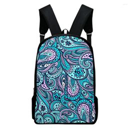 Backpack Harajuku Paisley Pattern Notebook Backpacks Pupil School Bags 3D Print Oxford Waterproof Boys/Girls Laptop