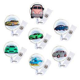 Decorative Objects Figurines Transportation 1 Cartoon Badge Reel Retractable Nurse Id Card Cute Cool Reels Tag Holder Clips Funny For Otqyb