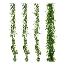 Decorative Flowers Long Stem Artificial Small 6Ft 3 Pack Garland Greenery Faux Vines Garlands Green