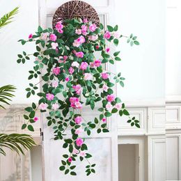 Decorative Flowers Artificial Wall Hanging Plants 100 Cm/39.3 Inch Rose Plant Leaves Wedding Festival Decoration Room Indoor