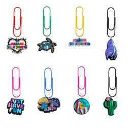 Charms Blue Series Cartoon Paper Clips Cute For Kids Novelty Book Marker Shaped Paperclip School Bookmarks Paperclips Colorf Paginatio Otdhq