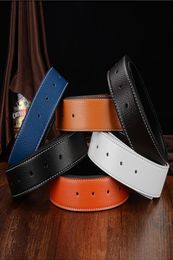 Business Belts Mens Belt Fashion Men Genuine Leather Black Belts Women Big Gold Buckle Smooth Womens Classic Casual Ceinture with 3817933