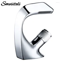 Bathroom Sink Faucets Faucet And Cold Water Mixer Tap Tapware Single Hole Deck Mounted Basin Brass Polished Chrome Black