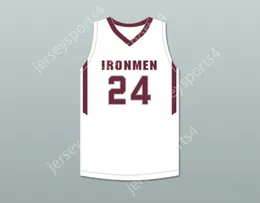 CUSTOM NAY Name Youth/Kids RON HARPER JR 24 DON BOSCO PREPARATORY HIGH SCHOOL IRONMEN WHITE BASKETBALL JERSEY 2 Stitched S-6XL