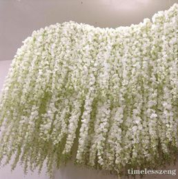 24 Colors Artificial Silk Flower Wisteria 34CM Orchid String Rattan Home Garden Wall Hanging Flowers Vine Centerpiece Xmas Party W5904853