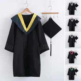 Clothing Sets Adult Graduation Gown Cap Set Unisex School Uniform Cosplay Bachelor Costume College University Ceremony Suit Women Men Gift
