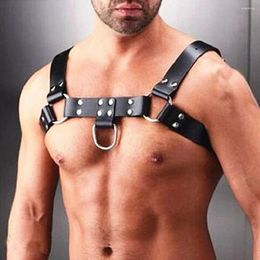 Bras Sets Gay Rave Harness Mens Sexy Faux Leather HBelt Body Shoulder Chest Adjustable Belt Tops Clubwear Party Costume Accessories