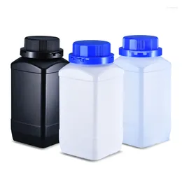 Storage Bottles 4PCS Food Grade Material 1000ML Wide Mouth Plastic Square Bottle With Inner Cover Good Sealing Liquid Cream