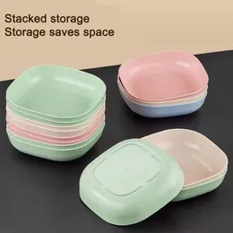 Plates Wheat Straw Plate Set Round Dishes Unbreakable Lightweight Dessert Dinner Home Kitchen Picnic Fruit Snack Salad Tray