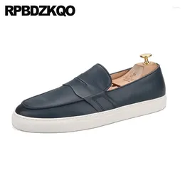 Casual Shoes Loafers 12 Sneakers Skate Genuine Leather Rubber Sole 46 Flats 47 Slip On Sport Athletic Round Toe Cow Big Size Men