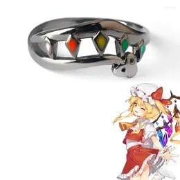 Party Supplies Game Cosplay Touhou Project Ring Figure Flandre Colourful Opening Adjustable Finger Rings Jewellery Accessories Fans Gifts