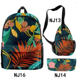 Backpack Harajuku Funny Creative 3D Print 3pcs/Set Pupil School Bags Travel Laptop Chest Bag Pencil Case