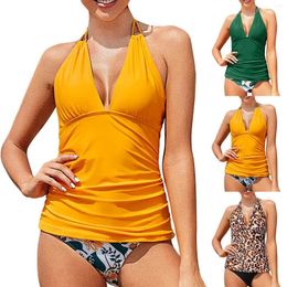 Women's Swimwear For Women 2024 Tankini Womens Swimsuits V Neck Tops With Bikini Bottom Two Piece