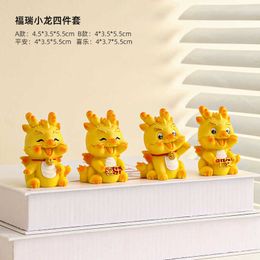 Decorative Objects Figurines New Years Zodiac decorations the Year of Loong mascot China-Chic Longbao gift cute doll creative resin crafts H240518