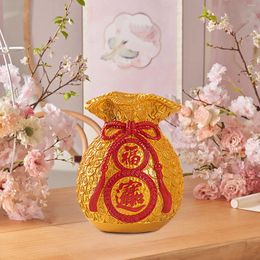 Vases Chinese Year Decoration 2024 Housewarming Gift Flower Arrangement Lucky Bag Vase For Shelf Desktop Wall Outdoor Office