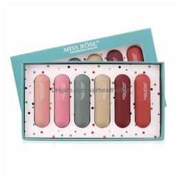 Lipstick Miss Rose 6 Colours Set Matte Lipsticks Long Lasting Moisturising Waterproof Lip Makeup Drop Delivery Health Beauty Lips Dh72G