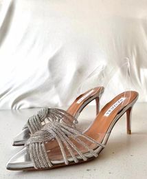 Aquazzura new designers heels womens sandals s Heels Fine with crysta buckle party wedding dress shoes heel sexy back strap 100% leather sole sandal7749291