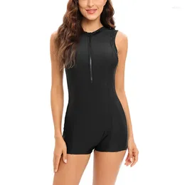 Women's Swimwear Solid Colour Conservative Surfing Suit Women Black One Piece Swimsuit Long Sleeved Zippered Sun Protection Bikini Tankini