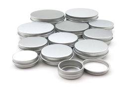 Aluminum Jar Tins 20ml 3920mm Screw Top Round Aluminumed Tin Cans Metal Storage Jars Containers With Screws Cap for Lip Balm Cont3325651