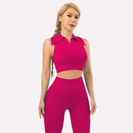 Lu Men -T-Shirt Summer Tee Tops T Shirt Fiess Vest Overall Yoga Crop Tops Tank Short Sleeve Yoga Align Workout Running