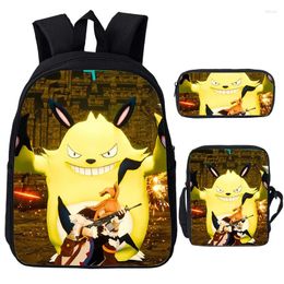 Backpack 3pcs Set Palworld Cartoon Print For Boys Girls School Bags Waterproof Bookbag Kids Bag Pack Teenager Travel