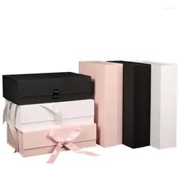 Gift Wrap Customise Logo 10Pcs Paperboard Folding Rigid Box Magnetic Closure 3 Colours Available Packaging Costume Cosmetic Case SN