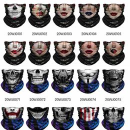 Sports Headwears Bandana UV Protect Magic Scarf Holloween Skull Face Mask multifuction Cycling Motorcycle Ski CS Headbands Magic S3765121