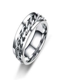 Handmade Jewelry Wholesale Anxiety Ring For Men 8mm Spinner Ring 316L Stainless Steel Ring5619020