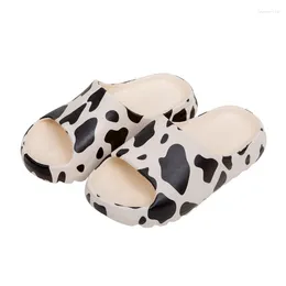 Slippers Cute Cow Female Thick Bottom Indoor Home Summer Beach Outdoor Slides Men Serrated Edge Breathable Flip Flops Couple