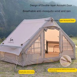 Tents And Shelters Drop Waterproof Air Inflatable Luxury Cabin House Cotton Tent Camping Outdoor For 5-6 Person