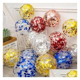 Party Decoration Mti Colour Transparent Sequin Latex Balloon Christmas Festival Wedding Room Supplies Birthday 12 Inches P13 Drop Del Dh1Si