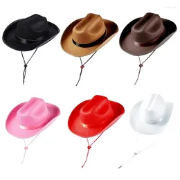Berets Roll Brims Cowgirl Hat For Little Girl Bridal Shower Kids Theme Party Costume Elegant Headpiece