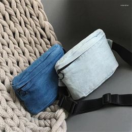 Shoulder Bags Fashion Japanese Vintage Denim Flip Zipper Bag Simple Ladies Portable Mobile Phone Change Cosmetics Storage
