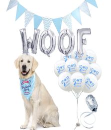 Party Decoration Dog birthday balloons globos letter balloon WOOF dog accessories pet products safari hat rose gold1421451