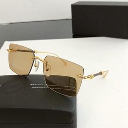 Sunglasses 2021 Trendy Maybah Women Luxury Fashion Gradient Rimless Shaded Big Metal Frame Square Sun Glasses Men 185R