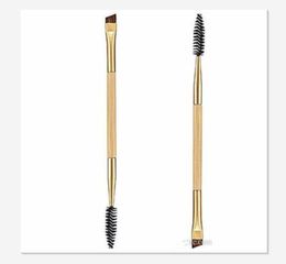 Beauty Girl 1PCS Makeup Bamboo Handle Double Eyebrow Brush Eyebrow Comb Eye Definer Brush Professional Small Angle Brush8562559