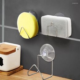 Kitchen Storage Houseeker Stainless Steel Drain Rack Suction Cup Cleaning Cloth Shelf Dish Drainer Sponge Holder Sink Accessories