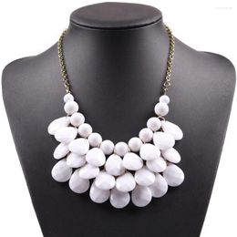 Necklace Earrings Set Bib Bubble Statement Fashion Chokers For Women Jewellery Acrylic Beaded Necklaces