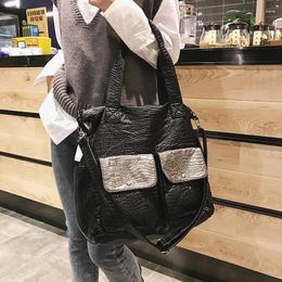 Bag Big Soft Leather Women Large Capacity Black Crocodile Handbag Casual Shopper Ladies Hobo Shoulder Sling High Quality