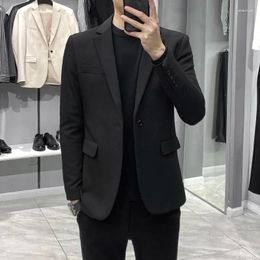 Men's Suits 2024 Formal Blazer Men Suit Jacket One Button Lapel Casual Autumn Trendy Business Wear For Coat Fashion L46