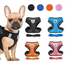 Dog Collars Nylon Breathable Mesh Harness And Leash Set Cat Vest For Small Dogs Kitten Accessories Pet Supplies