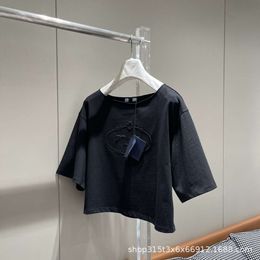 Women's Hoodies & Sweatshirts Spring/summer New Niche Design Relief Letter Long Sleeved T-shirt Chest Pattern Short Versatile Casual Top