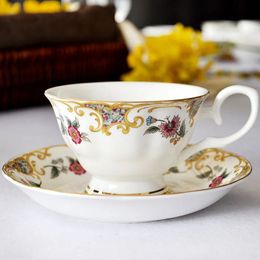 European Bone China Coffee Set Creative Simple Ceramic Circle Dish Afternoon Tea Milk Cup 200ml 240518